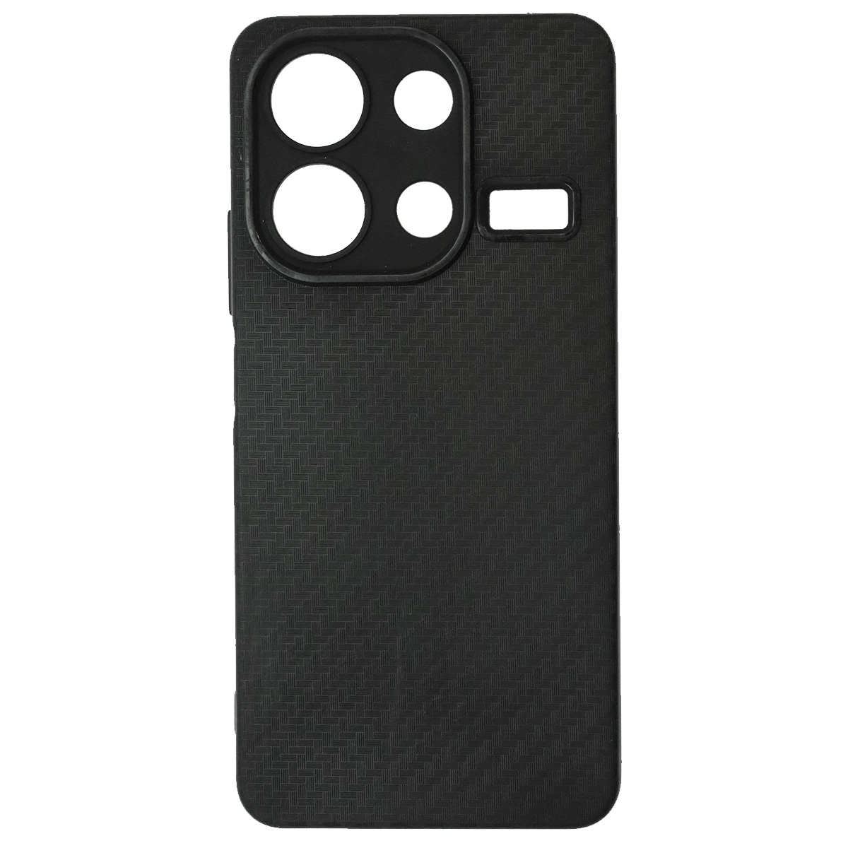 Чехол накладка для XIAOMI Redmi Note 13 4G, защита камеры, силикон, карбон, цвет черный