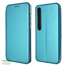 Чехол книжка STYLISH для XIAOMI Mi 10, Mi 10 Pro, экокожа, визитница, цвет голубой.