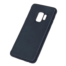 Чехол накладка для SAMSUNG Galaxy S9 (SM-G960), силикон, сеточка, цвет темно синий