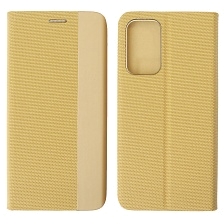 Чехол книжка MESH для SAMSUNG Galaxy A33 5G (SM-A336B), текстиль, силикон, бархат, визитница, цвет золотистый