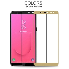 Стекло защитное "4D/5D" для Samsung J8 (2018), цвет окантовки золото.