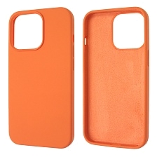 Чехол накладка Silicon Case для APPLE iPhone 13 Pro (6.1), силикон, бархат, цвет коралловый