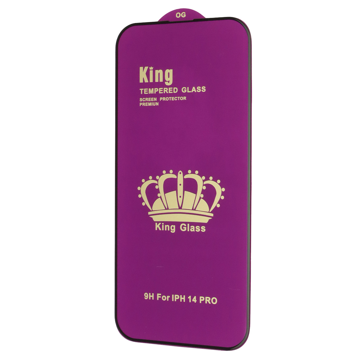 Защитное стекло 9H OG King Glass для APPLE iPhone 14 Pro (6.1"), цвет окантовки черный Защитное стекло 9H OG King Glass для APPLE iPhone 14 Pro (6.1"), цвет окантовки черный