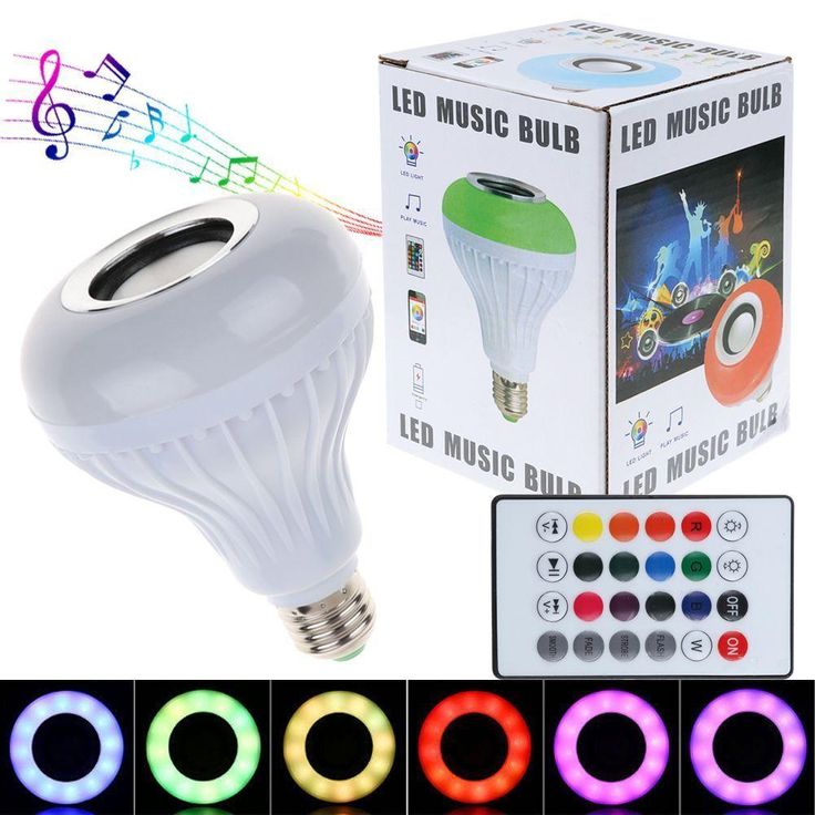 Колонка портативная - LED лампочка RGB с BLUETOOTH LD-122 (E27, пульт) LED MUSIC BULB.