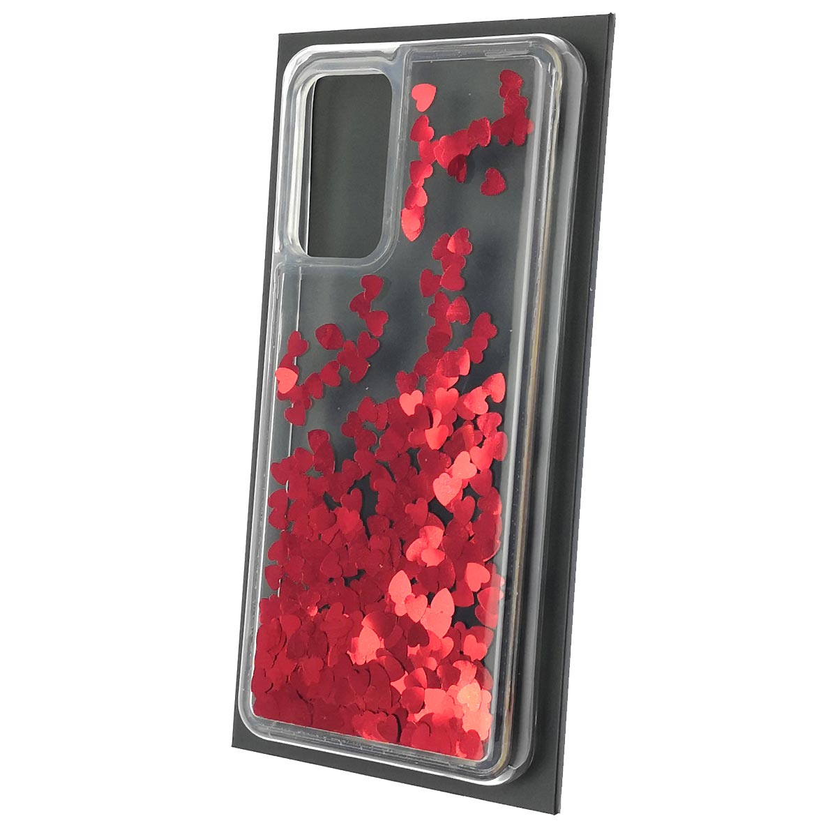 Чехол накладка для SAMSUNG Galaxy A52 (SM-A525F), силикон, переливашка, блестки, цвет красный