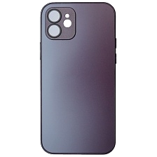 Чехол накладка AG Glass case для APPLE iPhone 12 (6.1"), силикон, защита камеры, цвет темно фиолетовый