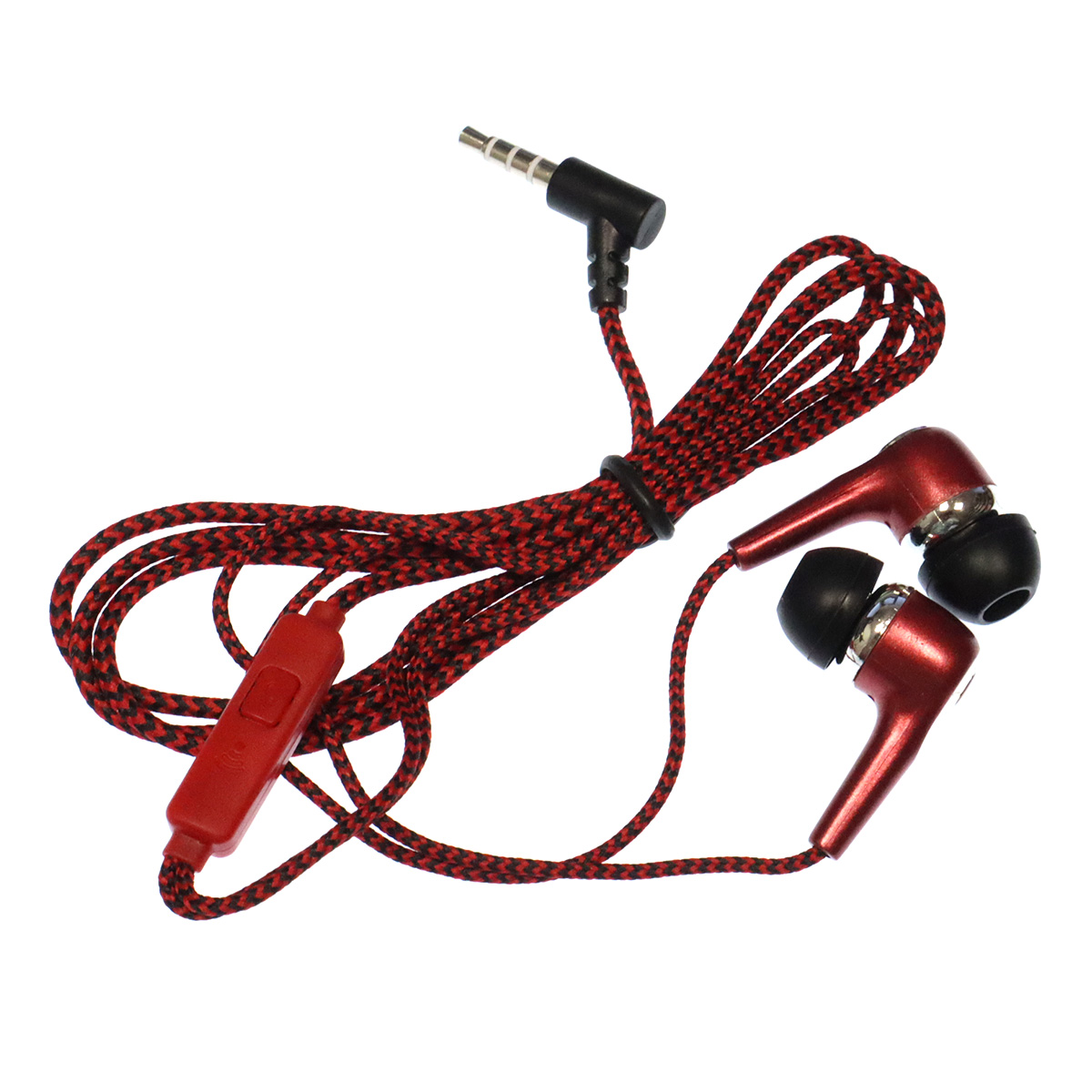 Гарнитура (наушники с микрофоном) проводная, MRM i059, цвет черно красный