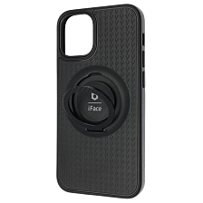 Чехол накладка iFace для APPLE iPhone 12 mini (5.4"), силикон, кольцо держатель, цвет черный