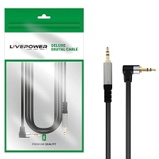 Угловой AUX кабель, переходник Live Power H224, Jack 3.5 мм (M) на Jack 3.5 мм (M), 1.8 м, цвет черный Угловой AUX кабель, переходник Live Power H224, Jack 3.5 мм (M) на Jack 3.5 мм (M), 1.8 м, цвет черный