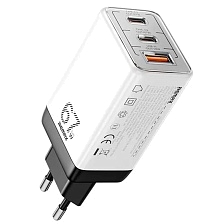 СЗУ (Сетевое зарядное устройство) REMAX RP-U159 Pro, GaN, 1 USB, 2 TYPE-C, 67W, цвет белый