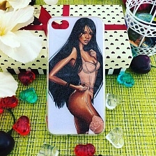 Чехол накладка для APPLE iPhone 7, 8, силикон, рисунок девушка в нижнем белье.