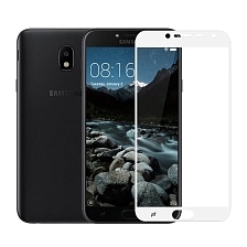 Защитное стекло 5D Full Glass /полный экран, упак-картон/ для Samsung J4 (2018)/J400 белый.