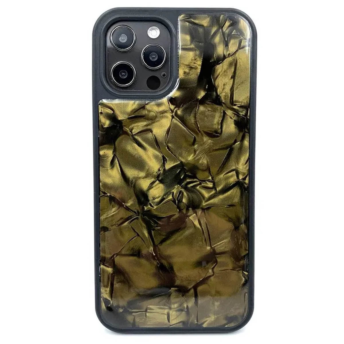 Чехол накладка K-DOO для APPLE iPhone 12 Pro Max, силикон, рисунок lava, цвет золотистый