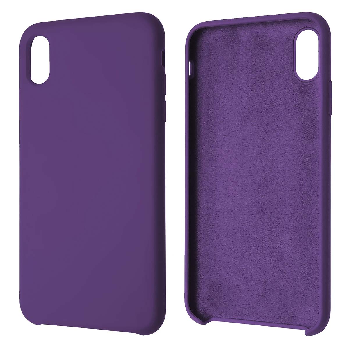 Чехол накладка Silicon Case для APPLE iPhone XS MAX, силикон, бархат, цвет фиолетовый