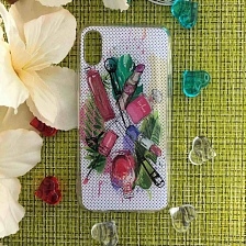 Чехол накладка для APPLE iPhone X, XS, силикон, рисунок Помады.