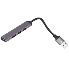 Хаб концентратор HOCO HB26, USB 3.0 на 3 USB 2.0 и 1 USB 3.0, цвет графитовый Хаб концентратор HOCO HB26, USB 3.0 на 3 USB 2.0 и 1 USB 3.0, цвет графитовый