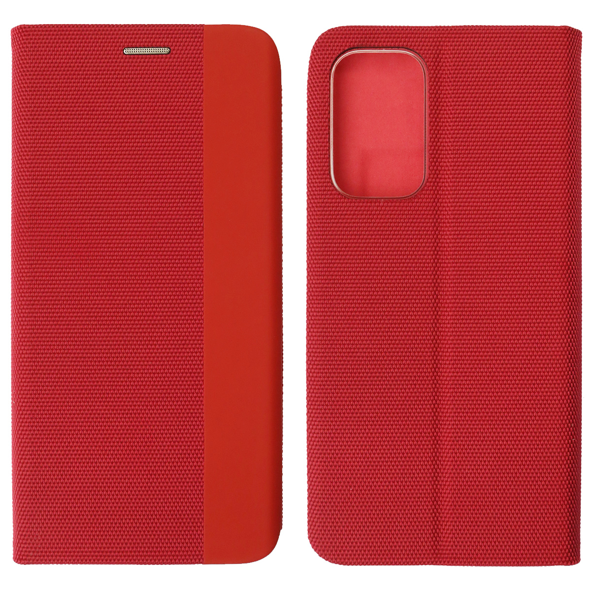 Чехол книжка MESH для SAMSUNG Galaxy A53 5G (SM-A536E), текстиль, силикон, бархат, визитница, цвет красный