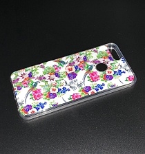 Чехол накладка для HUAWEI Honor 7S, 9 Lite, P Smart, силикон, рисунок Птички и цветочки.