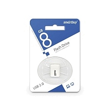 Флешка USB 2.0 8GB SMARTBUY Lara, цвет белый