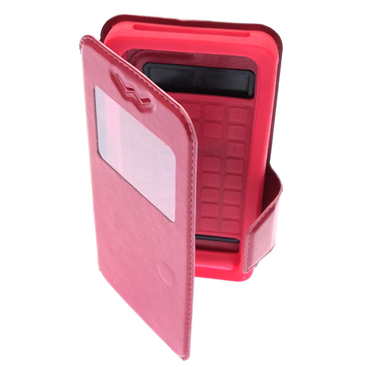 Чехол книжка универсальная для смартфонов размером 4.0, экокожа, цвет красный