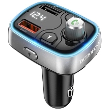 АЗУ (Автомобильное зарядное устройство) BOROFONE BC32 Sunlight с FM-трансмиттером, 2 USB, Bluetooth, цвет черный