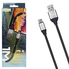 Кабель Micro USB MRM R35, силикон, 3А, длина 1 метр, цвет черный