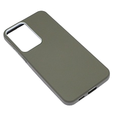 Чехол накладка VICTORIA для SAMSUNG Galaxy A57, силикон, пластик, текстура кожи, бархат, цвет серый