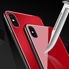Защитное стекло для APPLE iPhone XS MAX, на заднюю сторону, цвет красный.
