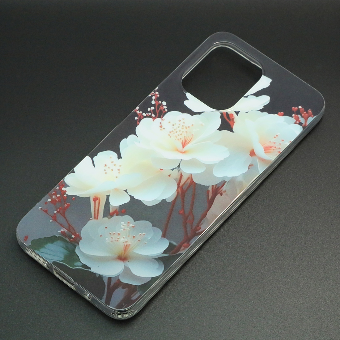 Чехол накладка для XIAOMI Redmi 12 4G, силикон, глянцевый, рисунок Белая сакура Чехол накладка для XIAOMI Redmi 12 4G, силикон, глянцевый, рисунок Белая сакура
