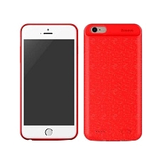 Чехол аккумулятор, Power Bank BASEUS для APPLE iPhone 7, 2500 mAh, цвет красный.