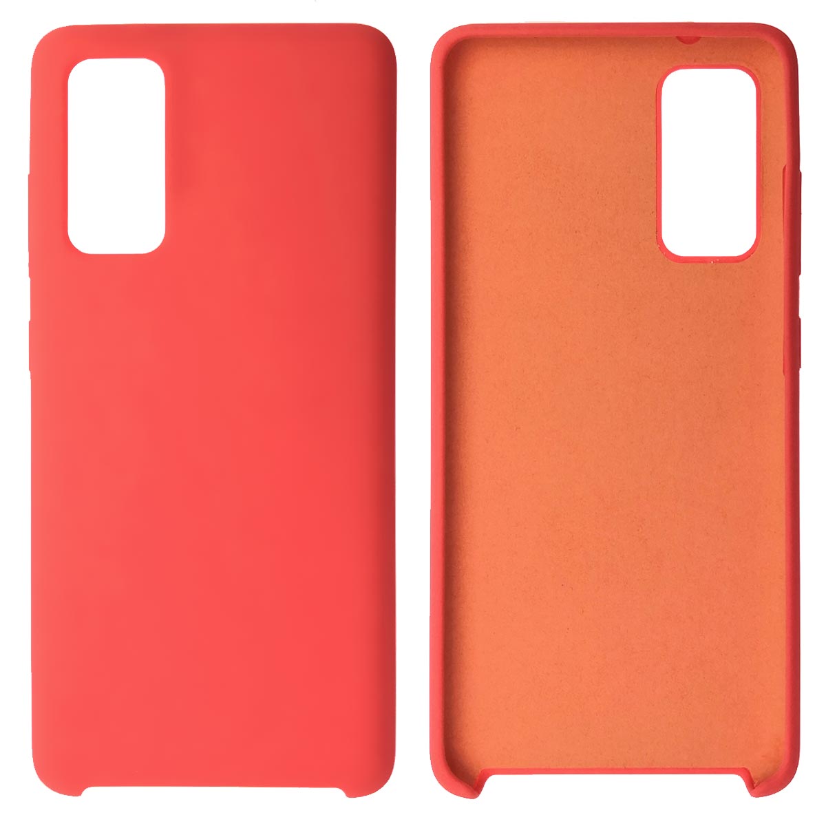 Чехол накладка Silicon Cover для SAMSUNG Galaxy S20FE, силикон, бархат, цвет коралловый