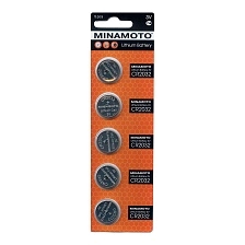 Батарейка MINAMOTO CR2032 BL5 Lithium 3V (CR-2032), литиевая Батарейка MINAMOTO CR2032 BL5 Lithium 3V (CR-2032), литиевая