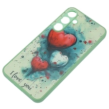 Чехол накладка для SAMSUNG Galaxy A55, пластик, силикон, защита камеры, рисунок I love you