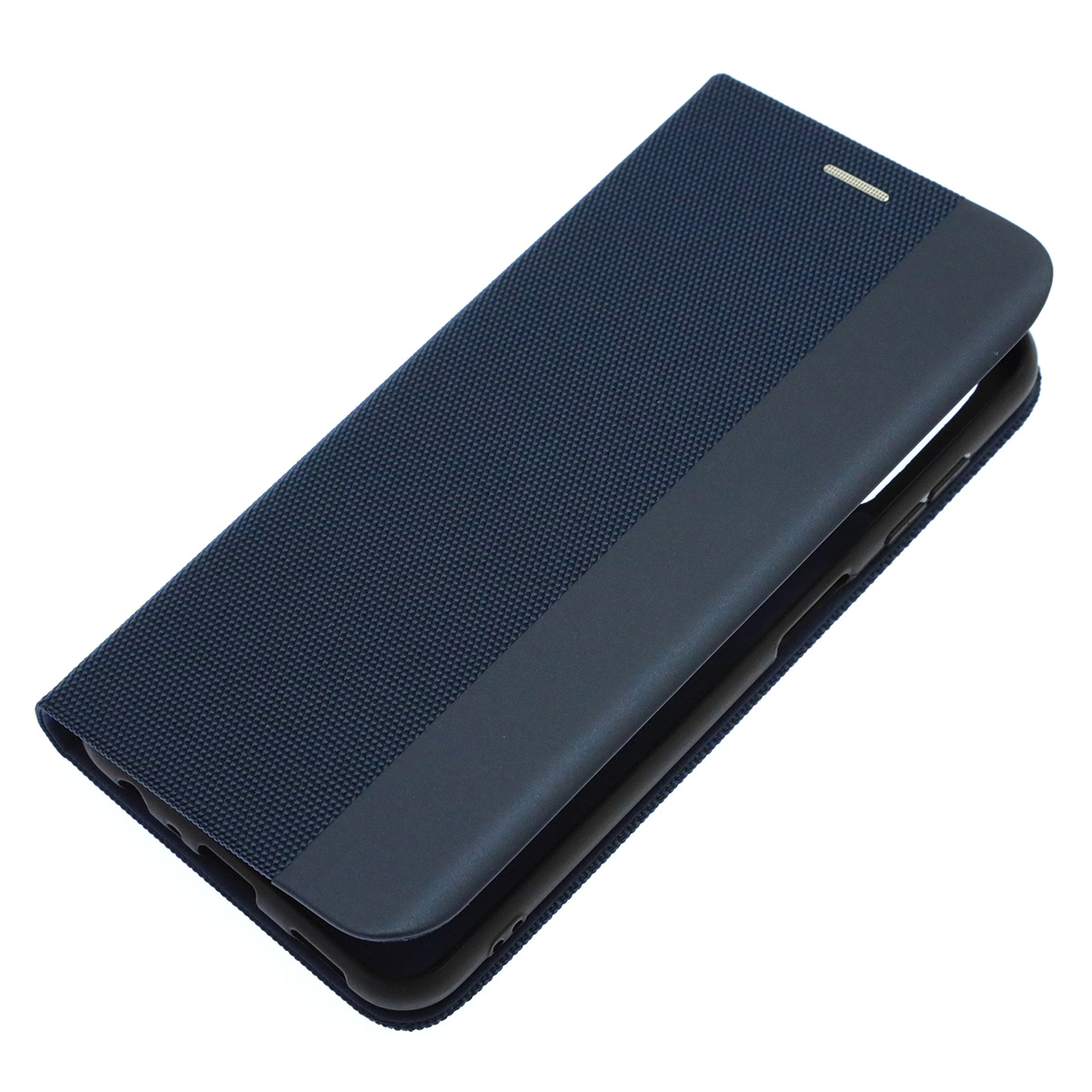 Чехол книжка MESH для SAMSUNG Galaxy A13 4G, текстиль, силикон, бархат, визитница, цвет темно синий