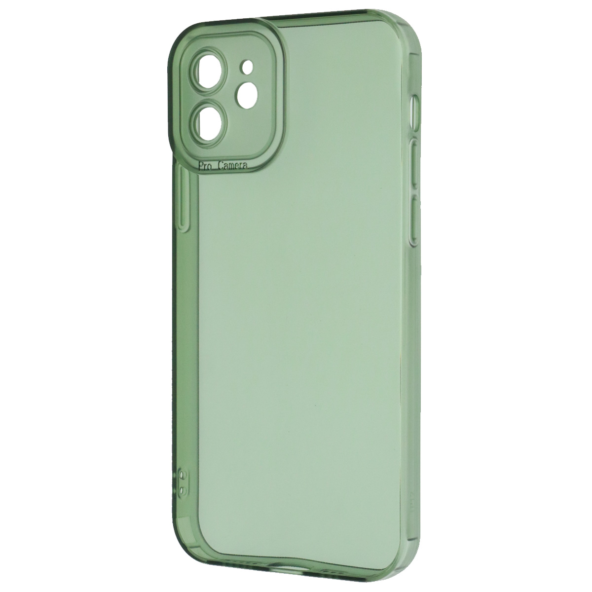 Чехол накладка CATEYES для APPLE iPhone 12, защита камеры, силикон, цвет прозрачно зеленый