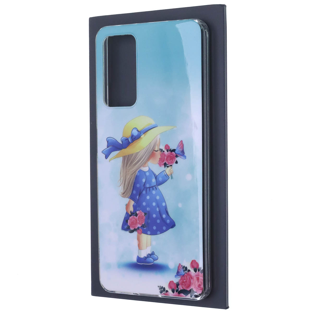 Чехол накладка для XIAOMI Redmi Note 12 Pro 4G, силикон, рисунок Девочка с цветами