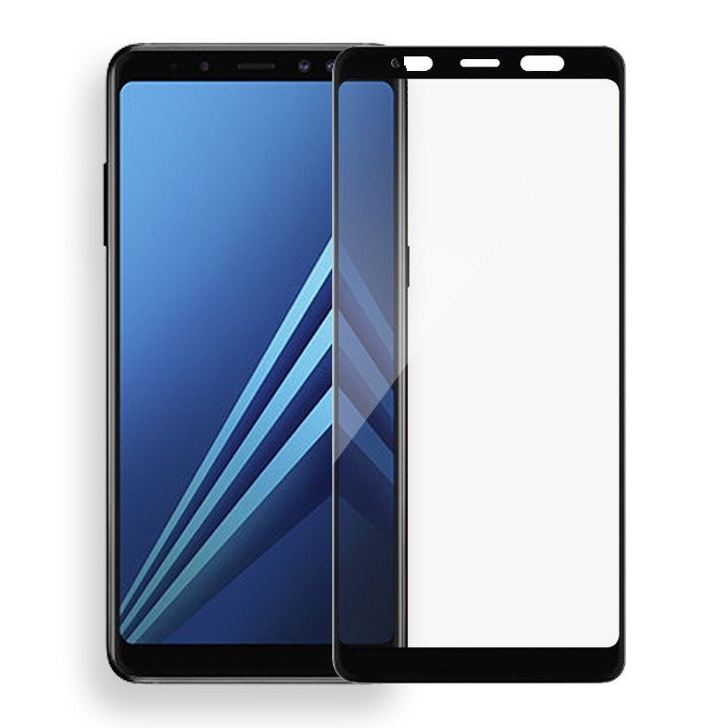 Защитное стекло "10D" Full Glue для SAMSUNG Galaxy J8 PLUS 2018 (SM-J810), цвет канта черный.