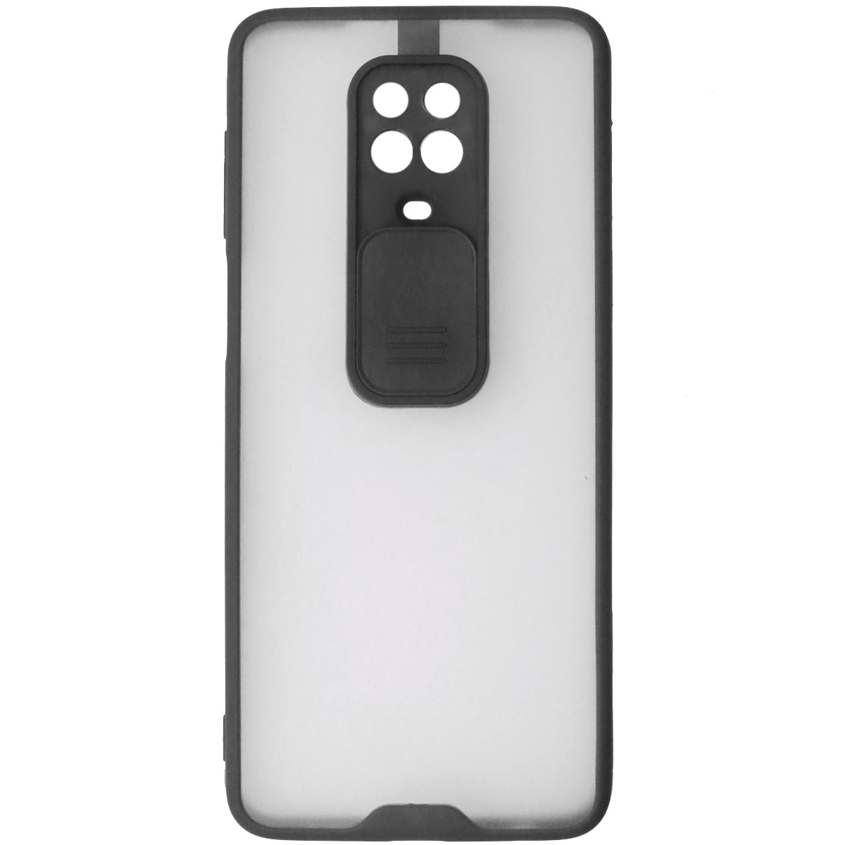 Чехол накладка LIFE TIME для XIAOMI Redmi Note 9 Pro, Redmi Note 9S, силикон, пластик, матовый, со шторкой для защиты задней камеры, цвет окантовки черный