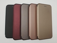 Чехол книжка для XIAOMI REDMI NOTE 6 PRO, силикон, экокожа, цвет бордовый.