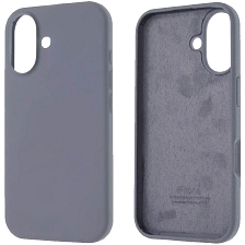 Чехол накладка Silicon Case для APPLE iPhone 16 (6.1"), силикон, бархат, цвет космический серый Чехол накладка Silicon Case для APPLE iPhone 16 (6.1"), силикон, бархат, цвет космический серый