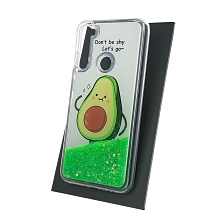 Чехол накладка TransFusion для XIAOMI Redmi Note 8, силикон, переливашка, рисунок Авокадо Don't be shy Let's go.