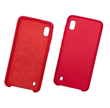 Чехол накладка Silicon Cover для Samsung A10 2019 (SM-A105), силикон, бархат, цвет бордовый.