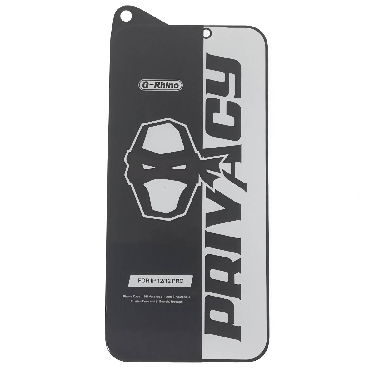 Защитное стекло Антишпион G-Rhino для APPLE iPhone 12 (6.1"), iPhone 12 Pro (6.1"), цвет окантовки черный