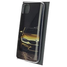 Чехол накладка для Realme C11 2020, силикон, рисунок БМВ золотистый