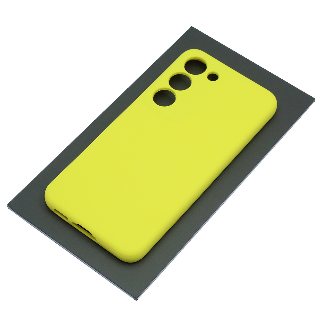 Чехол накладка Silicon Cover для SAMSUNG Galaxy S23, защита камеры, силикон, бархат, цвет желтый