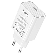 СЗУ (Сетевое зарядное устройство) HOCO C143A Benefit, 20W, 1 USB Type C, PD20W, цвет белый