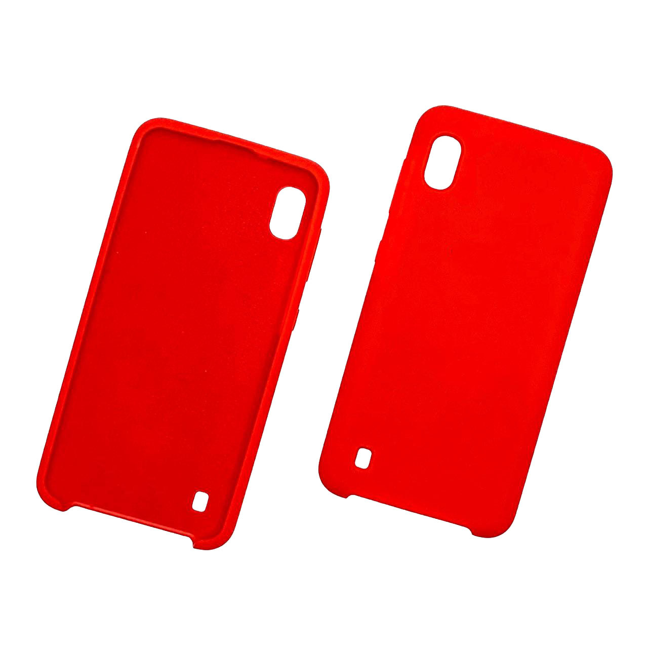 Чехол накладка Silicon Cover для Samsung A10 2019 (SM-A105), силикон, бархат, цвет красный.