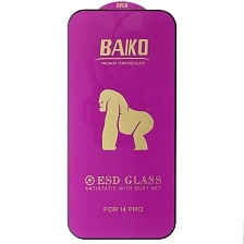 Защитное стекло BAIKO для APPLE iPhone 14 Pro (6.1), с сеточкой на динамике, цвет окантовки черный