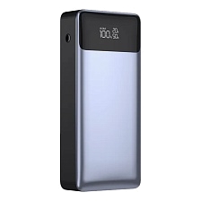 Внешний портативный аккумулятор, Power Bank QAYAN QPB-149 со встроенными кабелями USB Type C, Lightning 8 pin, 20000 mAh, 22.5W, LED дисплей, цвет черный