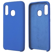 Чехол накладка Silicon Cover для SAMSUNG Galaxy A40 (SM-A405), силикон, бархат, цвет голубой. Чехол накладка Silicon Cover для SAMSUNG Galaxy A40 (SM-A405), силикон, бархат, цвет голубой.